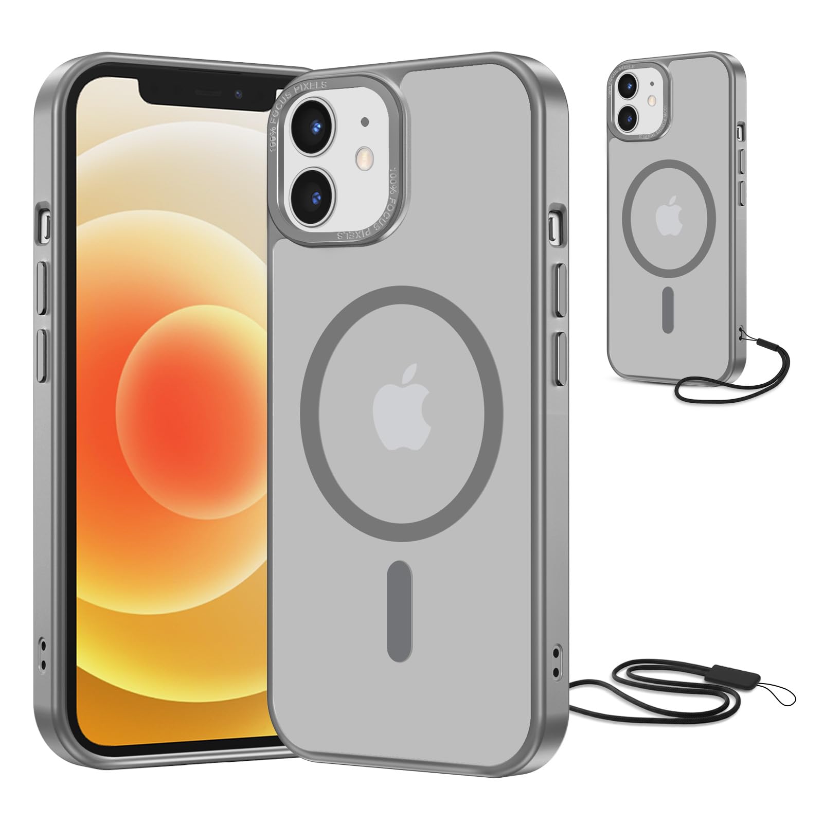 NEW'C Magnétique Coque pour iPhone 12, 12 Pro (6,1 Pouces), Compatible avec MagS