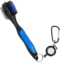 Vista 7 de Mile High Life Cepillo para palos de golf, limpiador de ranuras con cable de extensión retráctil de 2 pies y mosquetón de aluminio, accesorios