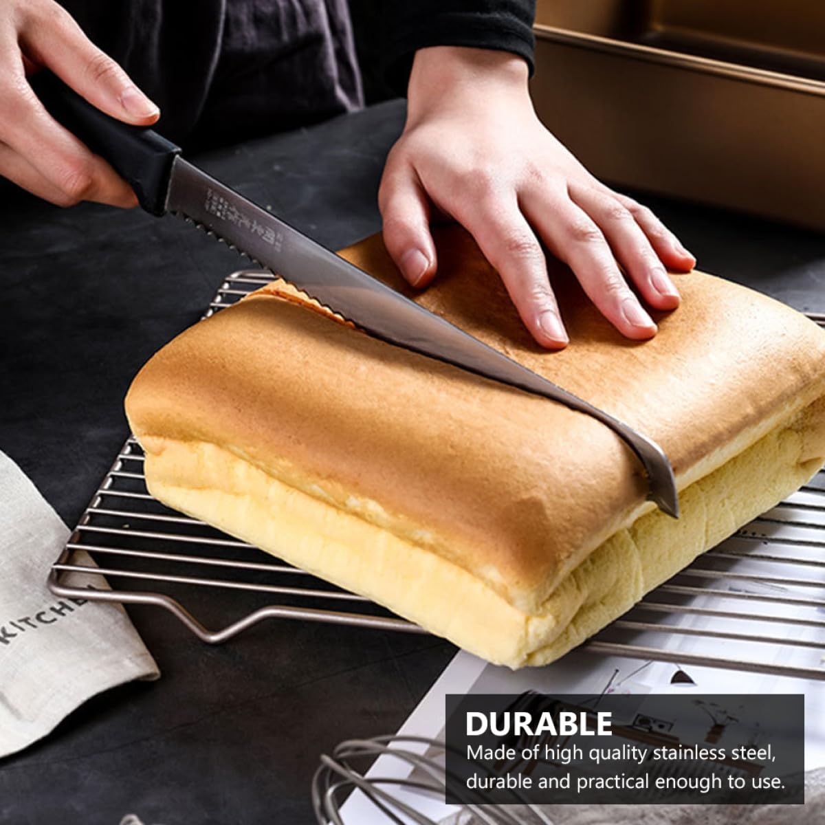 KICHOUSE Moule à Gâteau Carré Antiadhésif Facile à Nettoyer en Acier Inoxydable Pâtisserie Four