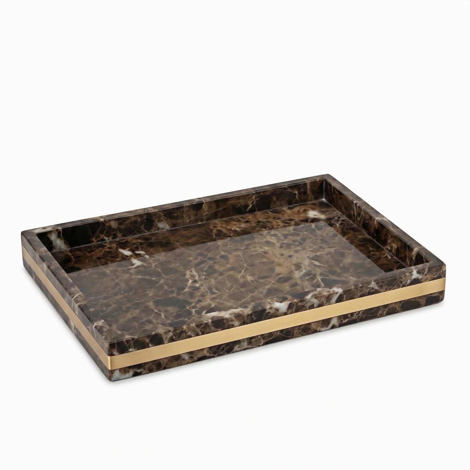 Plateau en marbre et laiton élégant pour une décoration de table raffinée