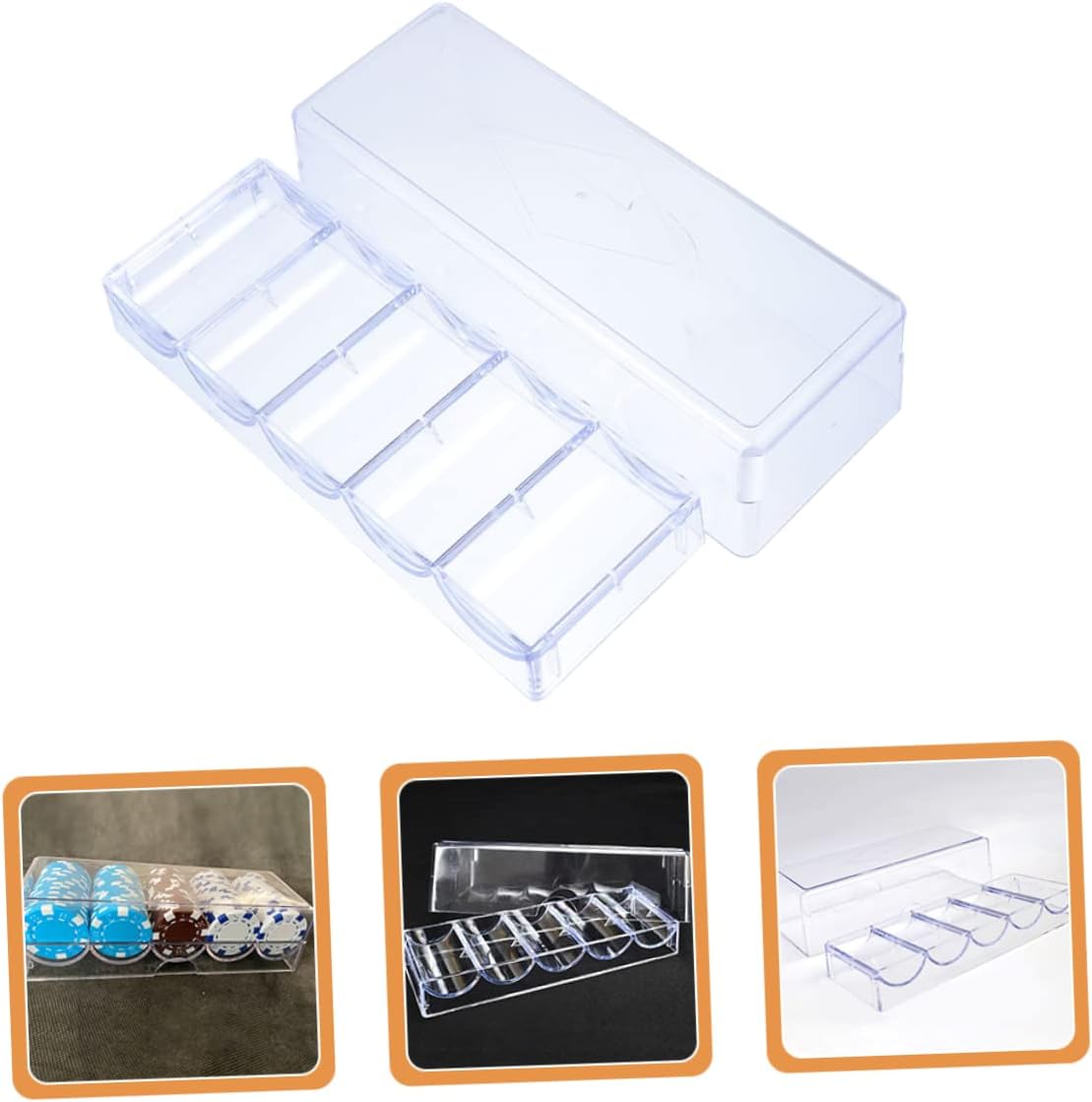 100pieces Poker Chip Holder Multi-function Chip Tray for Organized Poker Games Material Compact Design for Family Gatherings and Tabletop Gaming