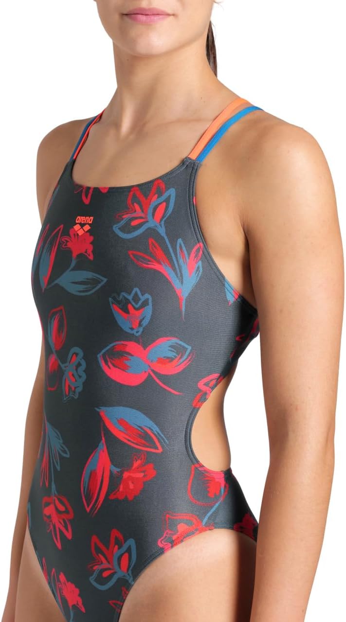 Arena Womens Arena Performance Women's Floral Lace Back Plus Training Swimsuit Ladies Bathing Suit - Image 4