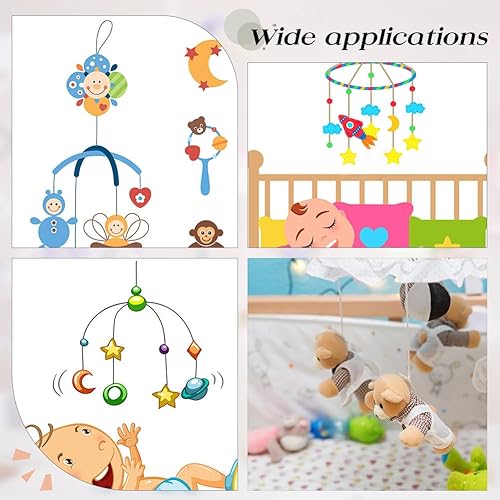 Miniatura 7 de 3 piezas de 3 estilos de campanas de cama, cuna móvil para guardería, campanas de viento de madera para colgar, marco de madera, adornos hechos a