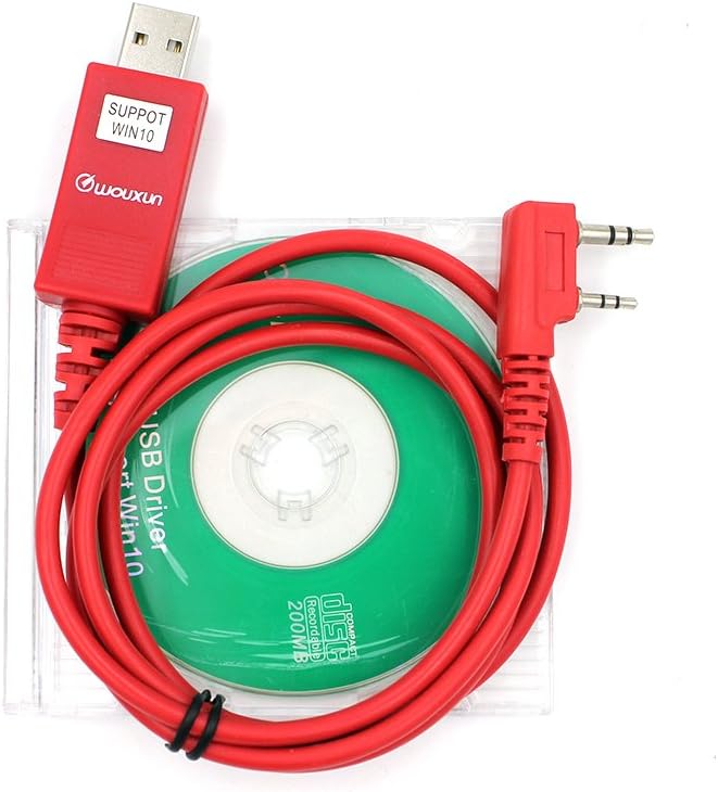 USB Programming Cable for WOUXUN Walkie Talkie KG-UVD1P KG-UV6D KG-UV8D KG-UV899 KG-UV9D Plus Programming Cable with CD Software Driver