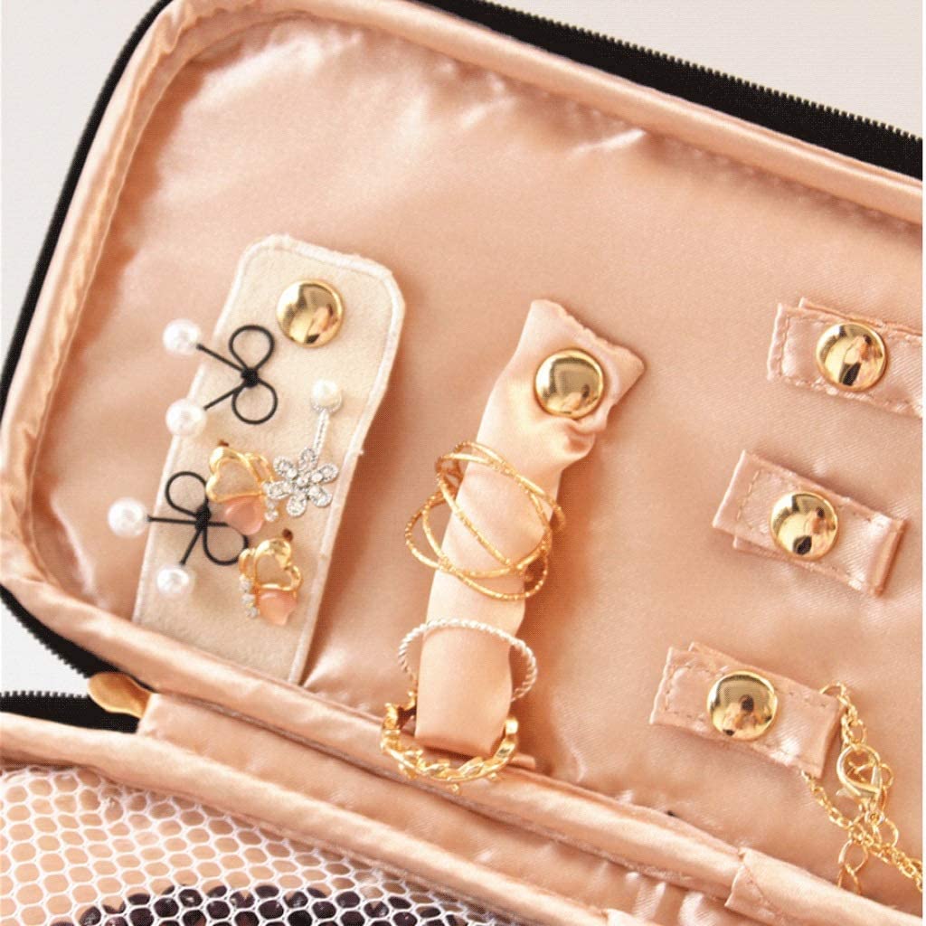 Boite à Bijoux Sac De Rangement Pour Boîte À Bijoux De Voyage Avec Poignée Durable Boîte De Maquillage 2 En 1 Pour Femmes Filles. Coffret à Bijoux
