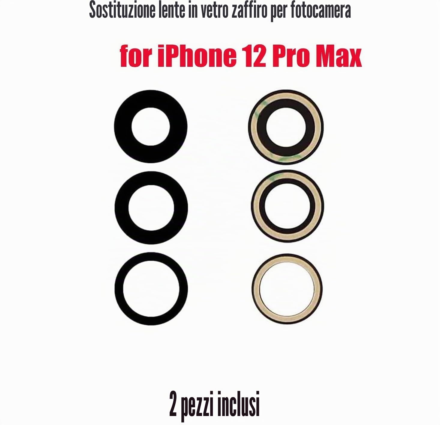 Kit Vetro Di Ricambio Per Fotocamera Posteriore Di IPhone 14 Pro / Pro Max – Antigraffio, Impermeabile, Con Adesivi E Strumenti Di Riparazione - 3