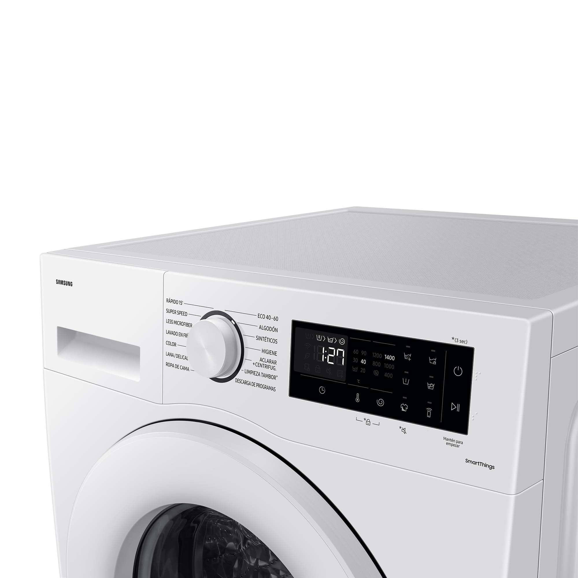 Samsung WW11DG5B25TEEG Waschmaschine, 11 kg, 1400 U/min, EEK A, AI Ecobubble, SmartThings, SuperSpeed 39 Min, Hygiene-Dampf, Weiß