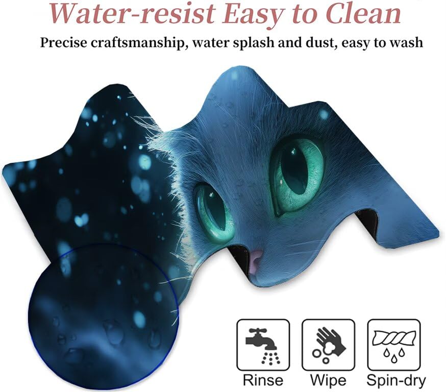 Tapis de souris grand format bleu pour stabiliser le clavier