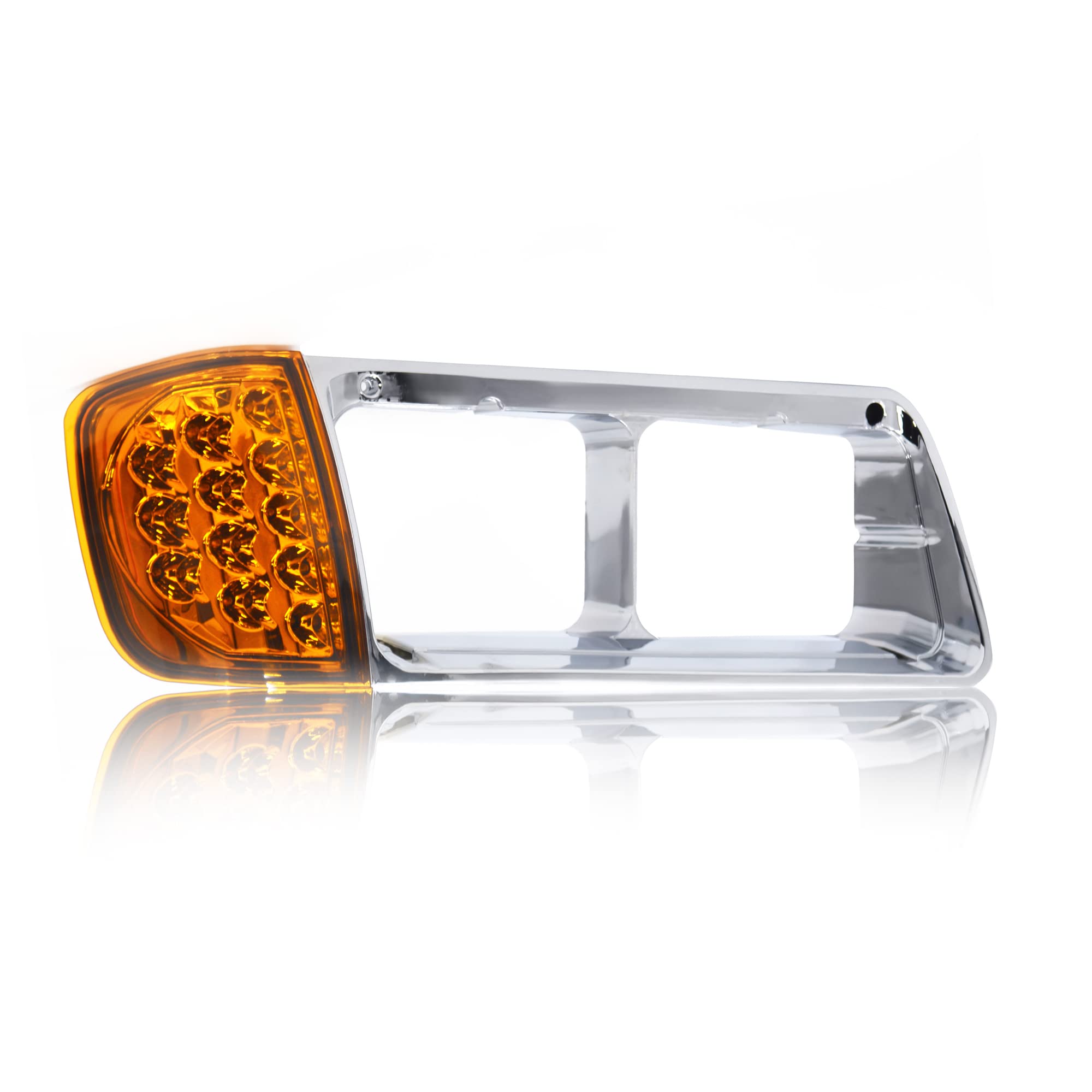 Freightliner FLD Headlight Bezel With LED Turn Signal – Left & Right Set, 3 Wire