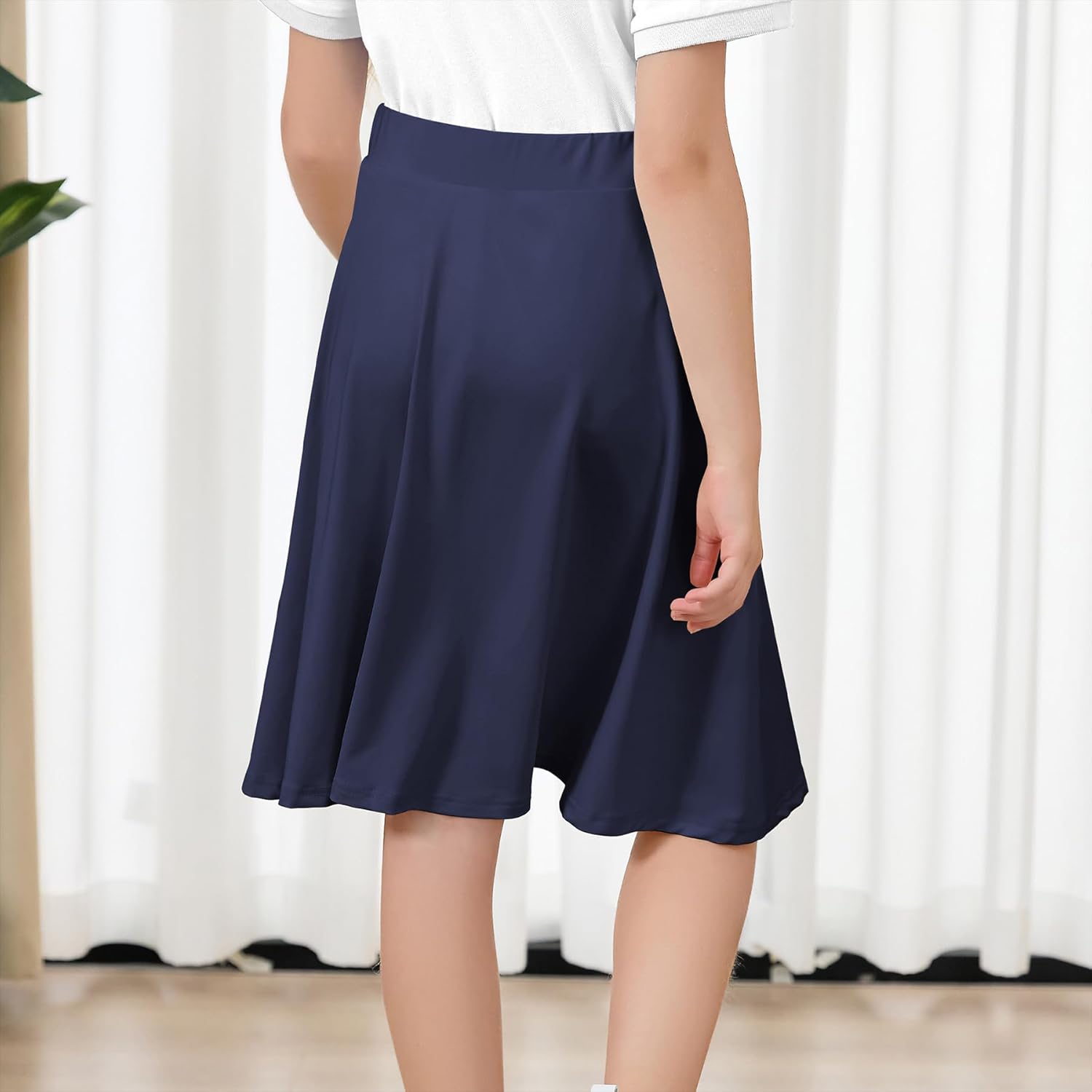 Zando Girls Knee Length Skorts | A Line Skirt with Shorts | Uniform Skirts Back to School Outfits for Playtime Size 6-14 - Image 2
