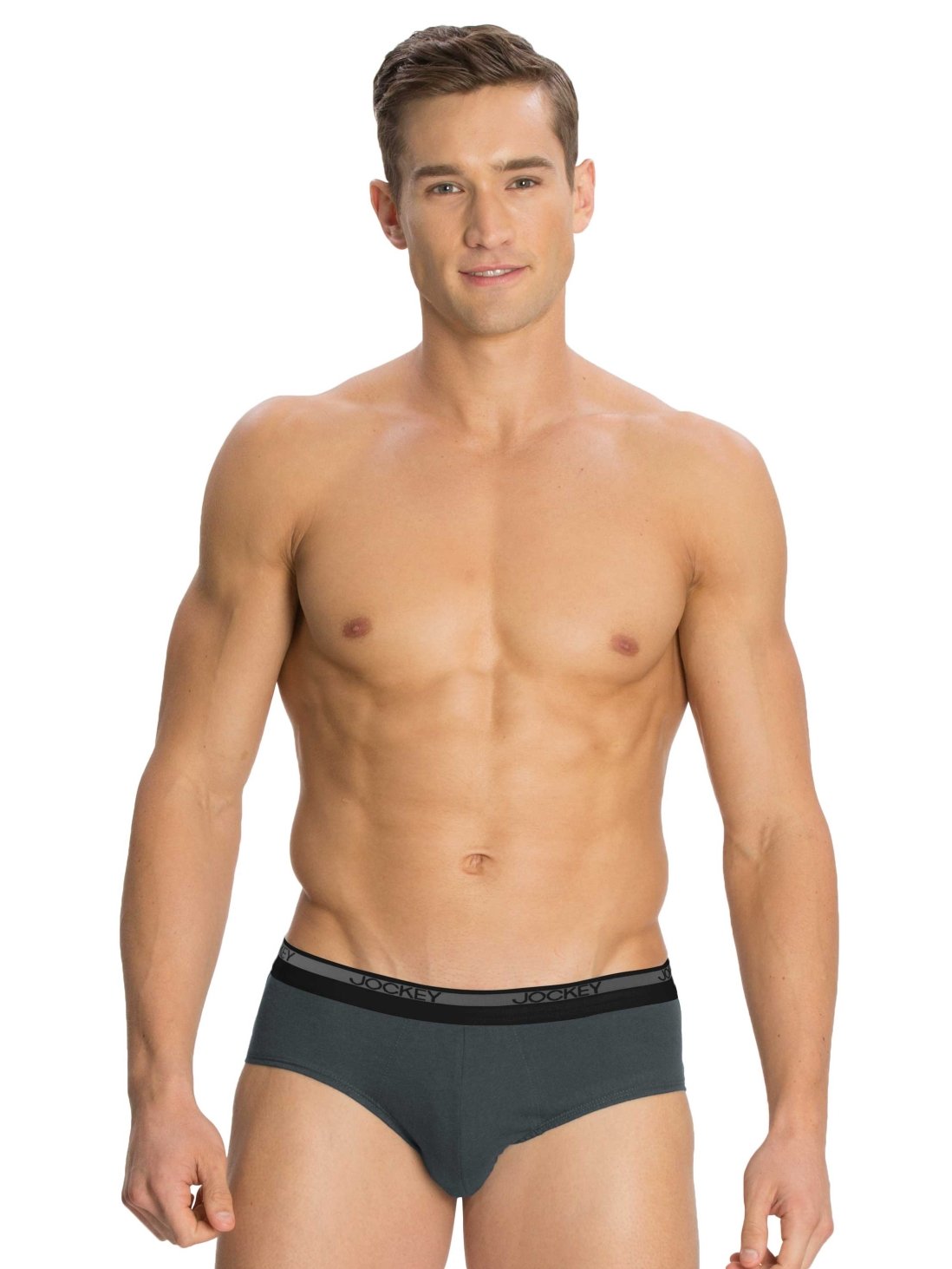 Jockey Men's Cotton Modern Briefs (8037_Pack of 2_Graphite_XL)