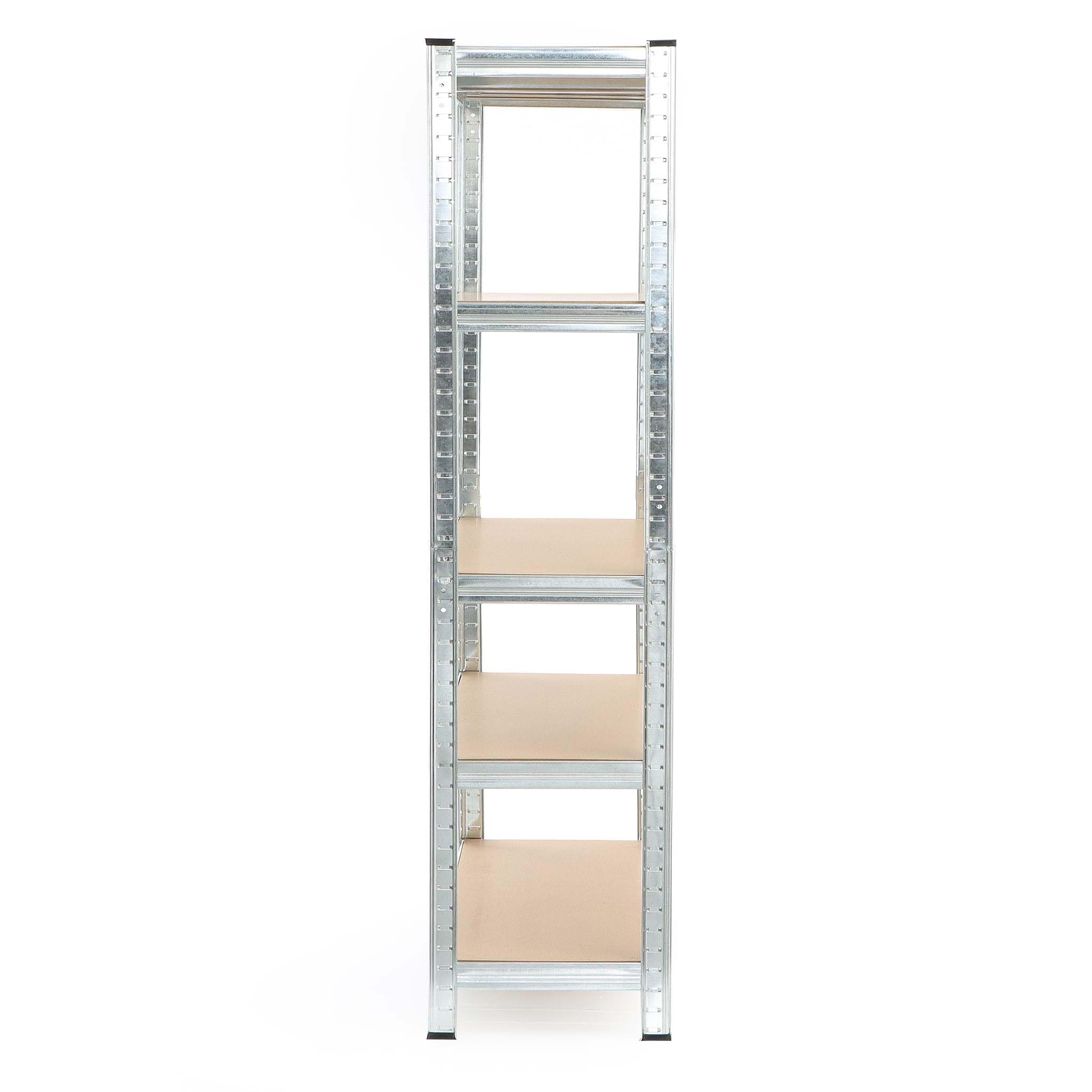 Wiltec Estantería para cargas pesadas zincada 120x60x204cm sistema de encaje 5 baldas 200kg/nivel