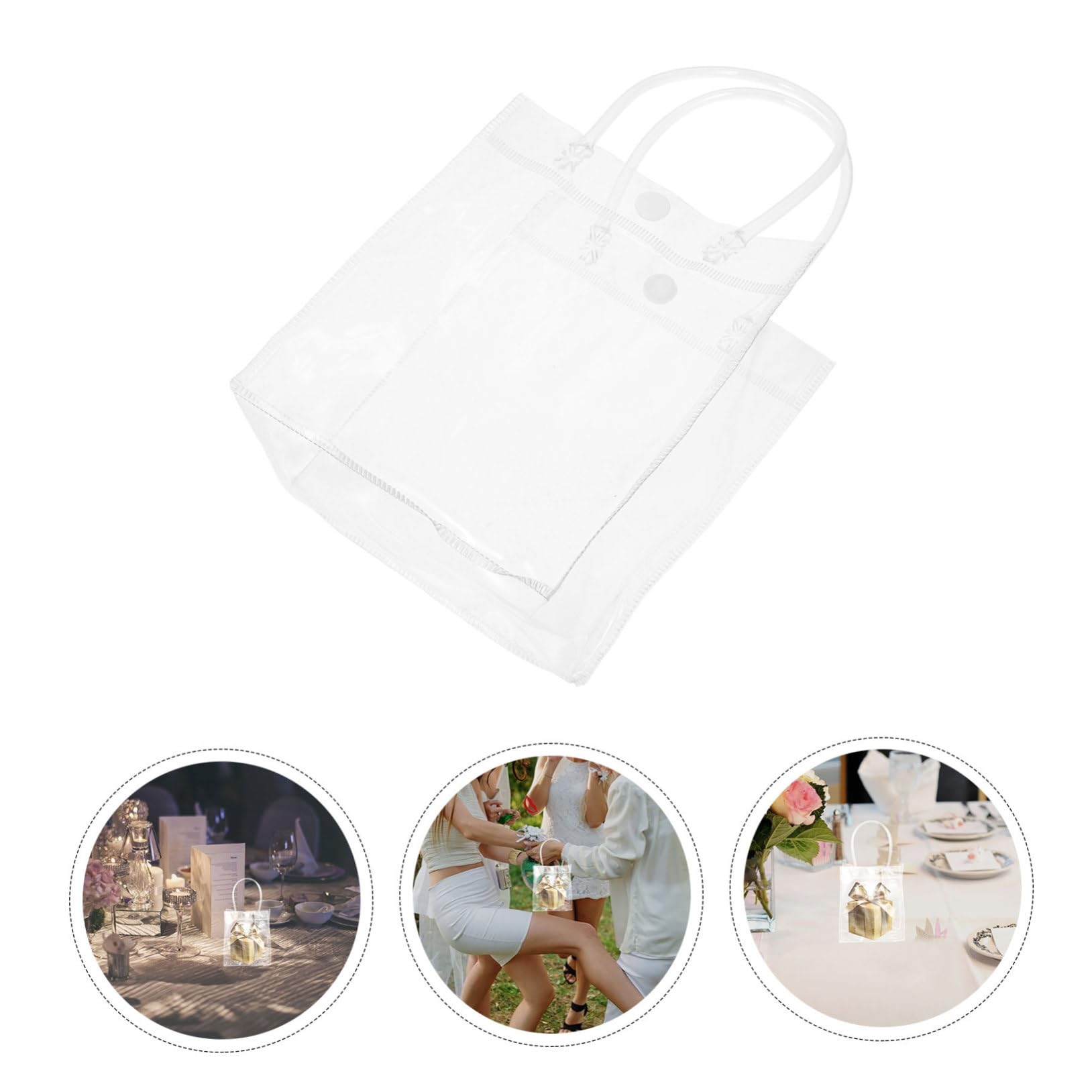 Bolsas de Plástico con Asas Transparentes Pvc 40 Unidades