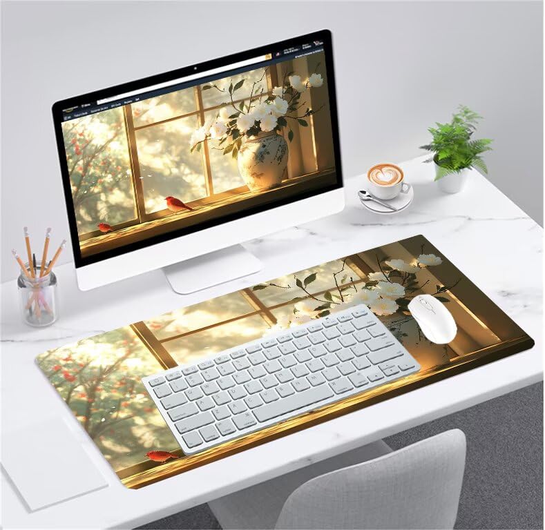 Tapis de souris XXL oiseau idéal pour organiser votre bureau gamer et PC