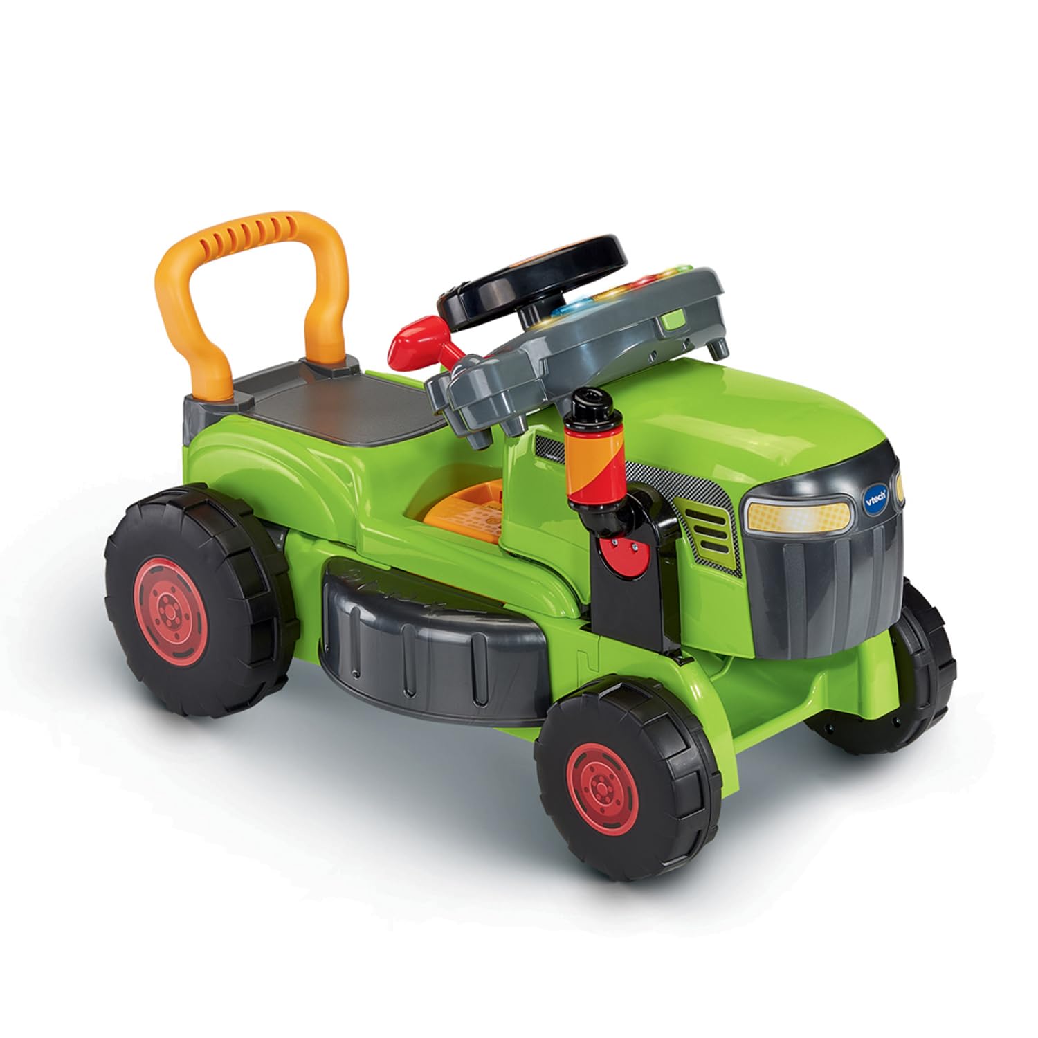 VTech - Super Traktor Magi Rasenmäher grün – Rutschauto Baby 3 in 1 – Traktor Rasenmäher Kinder – Skalierbares Spiel – Spielzeug zur Erziehung und Motorik für Kinder – Geschenk für Babys ab 1 Jahr