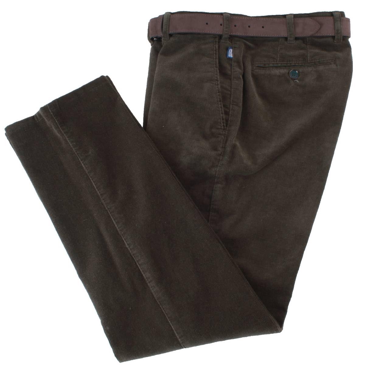 BRUHL Mens Parma B Fine Cord Trousers - Khaki Green - W36 L32