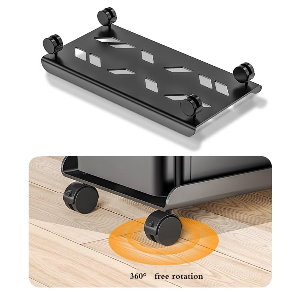 Soporte de CPU Soporte for Carro móvil con Ruedas giratorias de Bloqueo chasis Simple for Caja PC for la mayoría Las Debajo del Escritorio Oficina en casa
