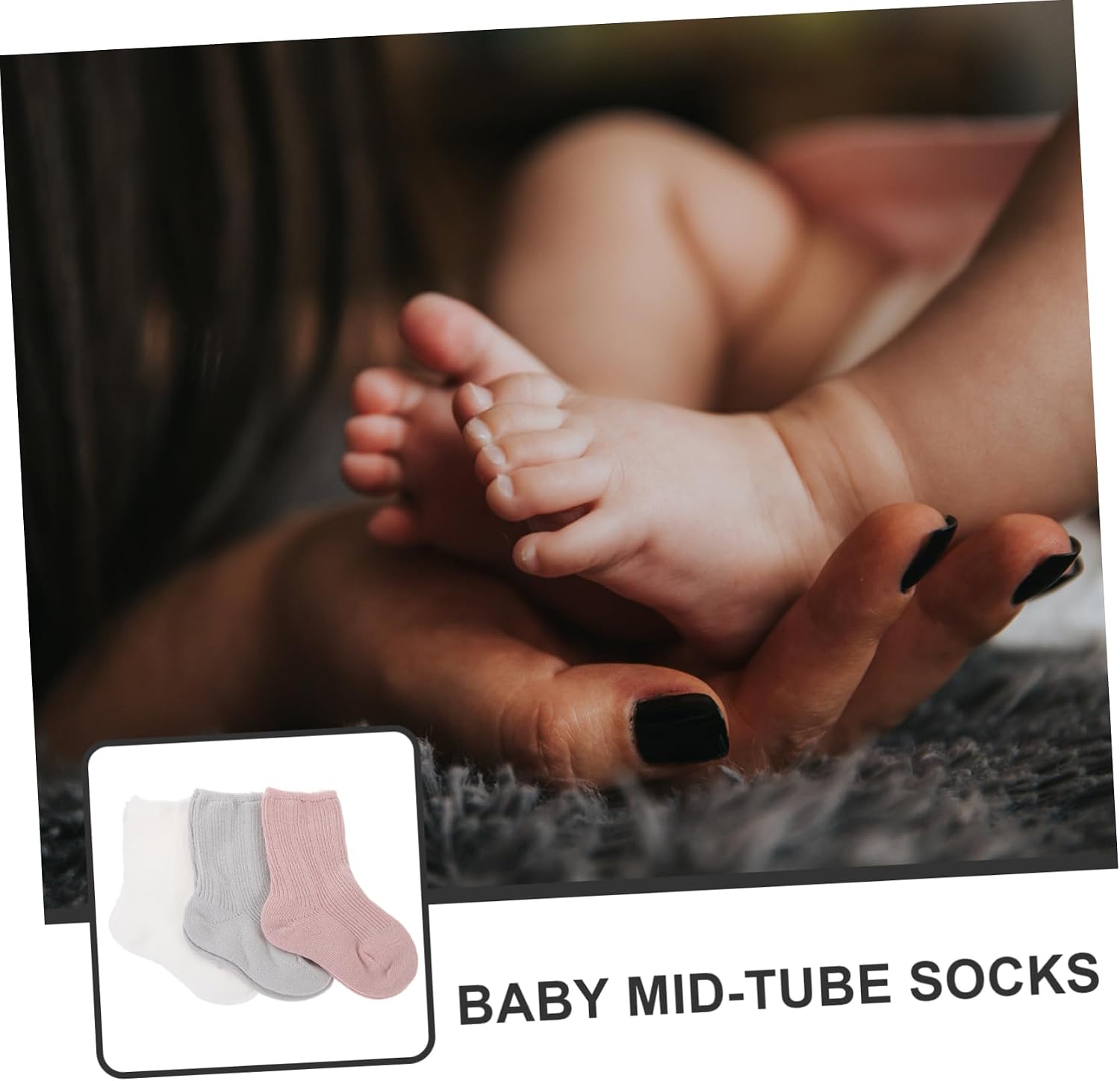 SECFOU 3pairs Warm Boy Girl Socks for Mid Tube Socks for Months Soft Non- Design for Skin for Use