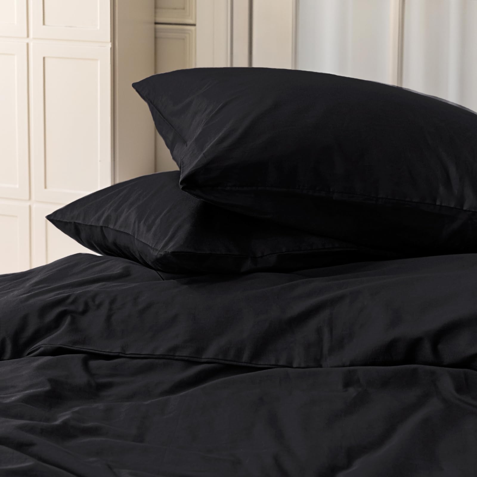 Single Duvet Cover 100% Cotton 135/140 x 200 (1 Pillowcases 50 x 80), Duvet Cover Set in Premium Cotton 150GSM OEKO-TEX Soft - Image 4