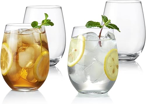 Miniatura 1 de KING CRYSTAL Copas de vino sin tallo de 19 onzas | Juego de 4 para vino tinto o blanco | Vasos para beber vasos para cóctel o fiesta de boda