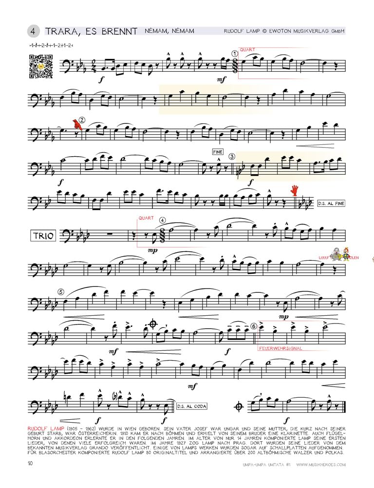 Umpa-Umpa Umtata #1 - Trombone - Partitura musicale con playalong in Bb per trombone, baritono o altri strumenti in ottone