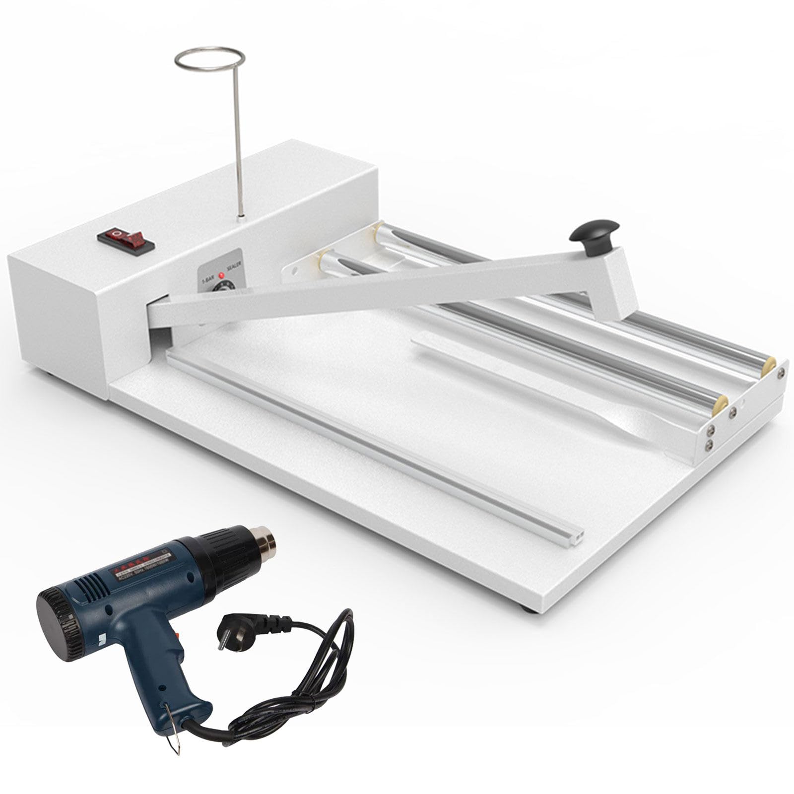 WACLMOTAKE 12"/18"/24" Shrink Wrap Sealer, 450W/530W/800W I-Bar Shrink Wrap Machine, Shrink Wrap Sealer with 2000W Heat Gun for PVC POF PP PE Film SKA300