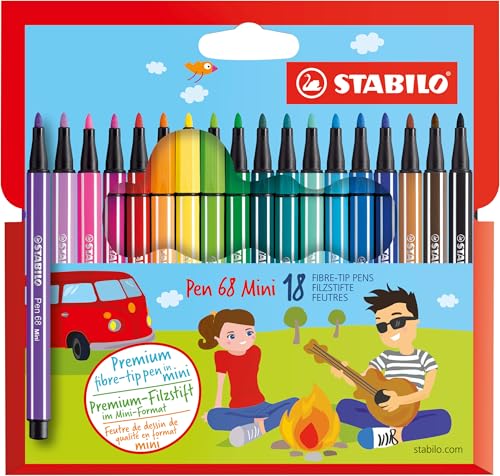 Rotulador STABILO Pen 68 mini - Estuche de cartón con 12 colores