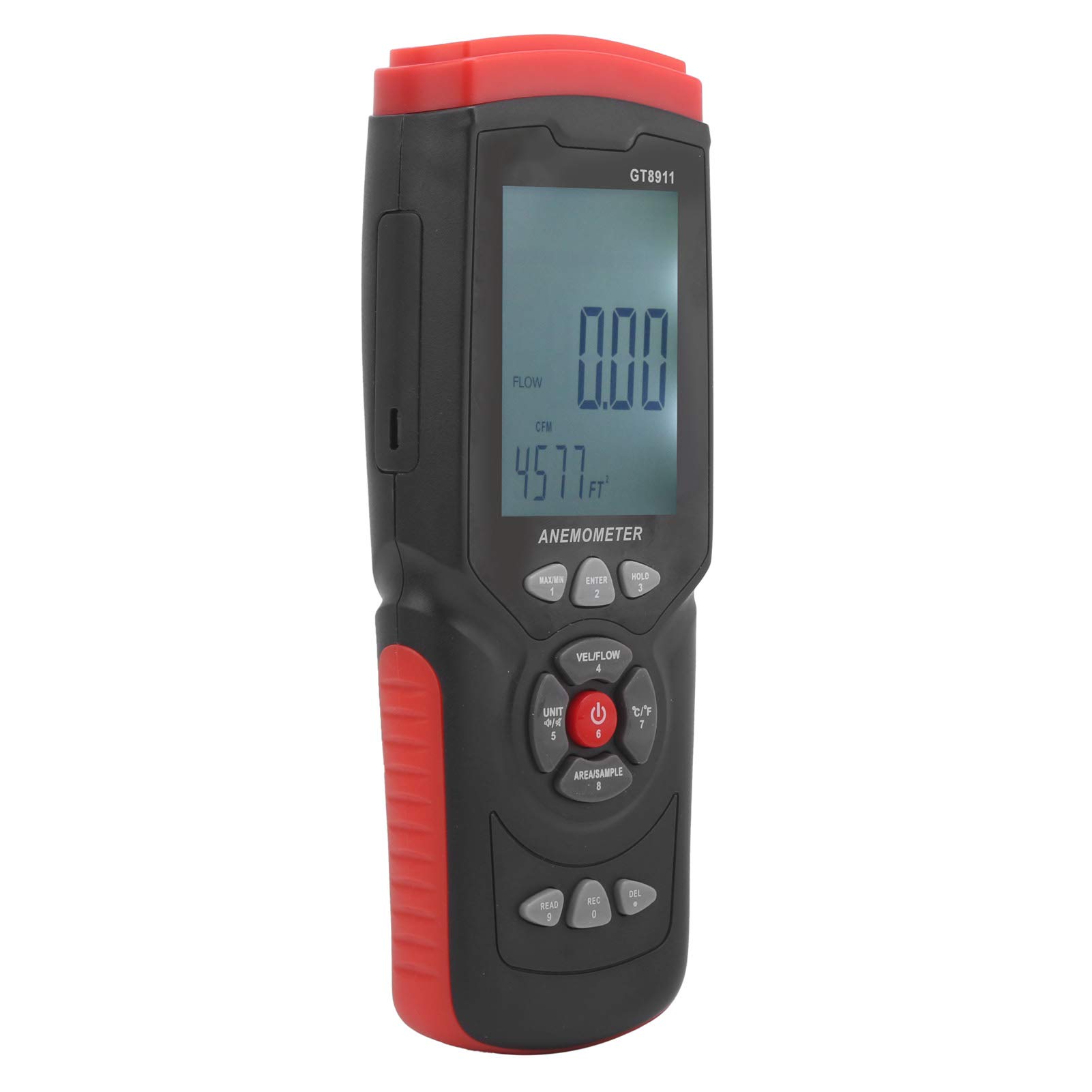 Hyuduo Anemómetro Digital LCD Medidor de Velocidad del Viento Térmico ABS 0 a 67 Mph 32 a 113F Medición de Temperatura del Volumen del Viento para Técnicos de Oficina de Fábrica de HVAC