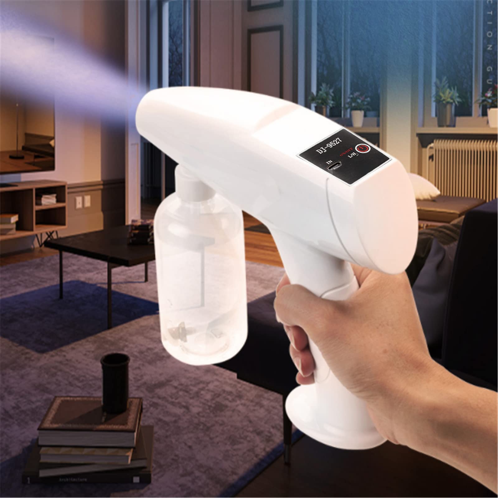 Portable Nano Alcohol Spray Gun,Barber Electric Spray Bottle Gun,Cordless Nano Mist Sprayer Gun,Steam Handheld Fogger Machine for Home,Office,Car,School 8.45 OZ