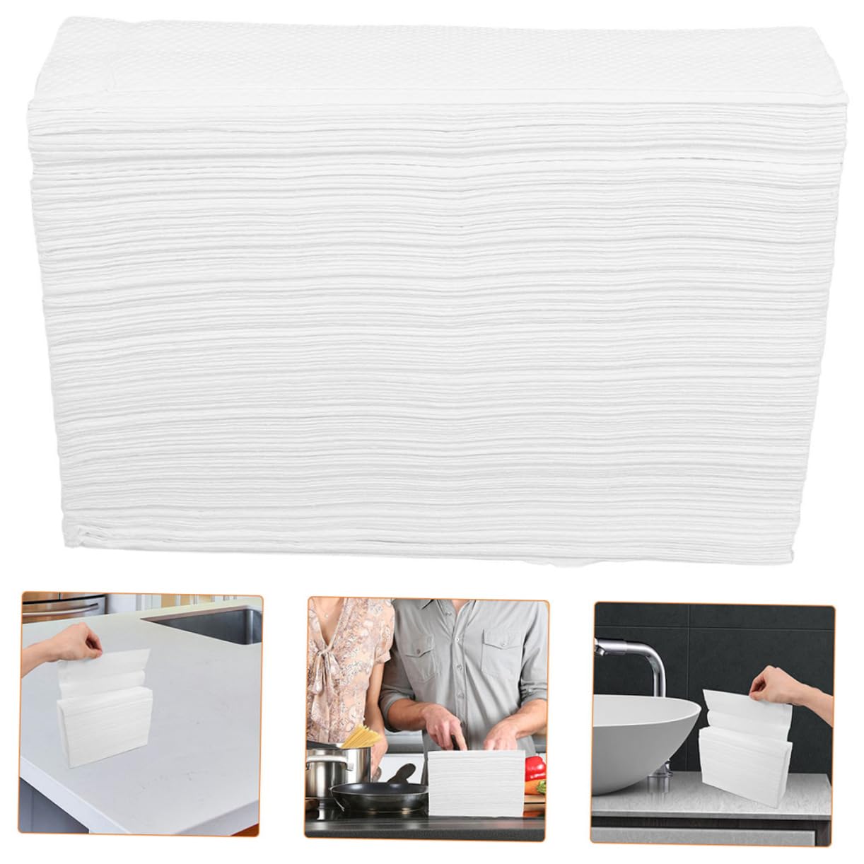 Toallas de Mano Desechables 2 Pack de Papel Blanco para Baño