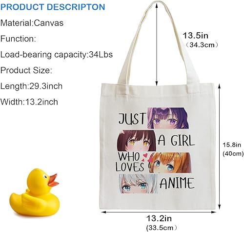 Miniatura 2 de LANBAIHE Just A GL Who Loves - Bolsa de mano de anime, regalos de cumpleaños de anime, bolsa de mano reutilizable, regalos para ella (2LTBG06),