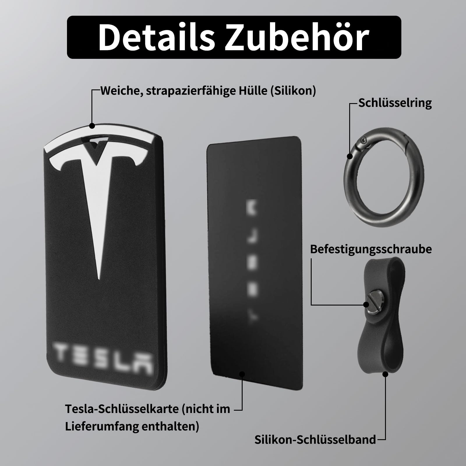 Porte-cartes pour Tesla Model S/3/X/Y - En silicone - Accessoire Tesla - 4