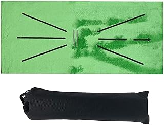 Golf Training Mat, Portable Swing Detection Batting Mat, Mini Golf Practice Training Aid Rug Golf ACU-Strike Impact mat Rubber Turf Hitting Mat Indoor/Backyard/Outdoor (12" X 24")