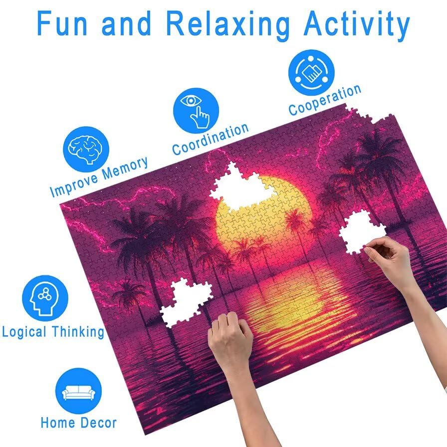 Puzzle 1500 Piezas Atardecer para Adultos, Puzzle Paisajes de Madera con Caja Regalo para Adultos, Rompecabezas Desafiante para Toda la Familia, Rompecabezas para Regalo Mujer, Regalo Hombre, -5485