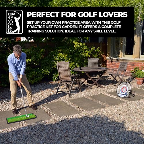 PGA TOUR Perfect Touch Chipping Net - 3 Ring Net for Wedge Practice, Ideal for Garden, Perfect Golf Gifts for Enthusiasts, 50.8 cm, Black - Image 4
