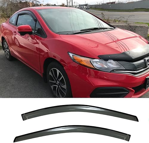 Miniatura 1 de Kucaruce 92729 - Deflector de viento original para ventana lateral 2 piezas de montaje exterior bonito protector de lluvia solar visera de