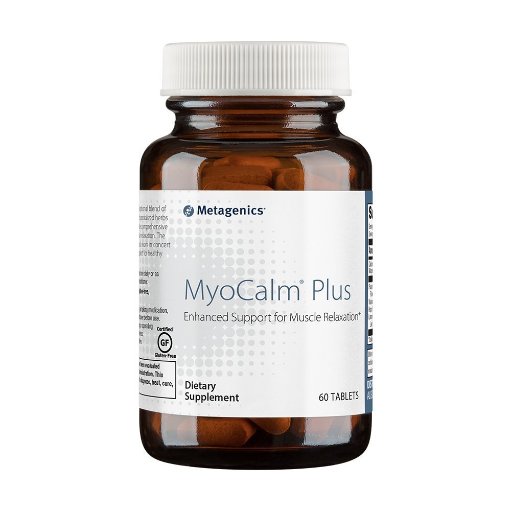 Metagenics MyoCalm Plus - Spierontspanning & Stress Ondersteuning met Passiebloem, Valeriaan, citroenbalsem, Magnesium & Calcium - Ondersteunt Slaapkwaliteit - Niet-GMO, Glutenvrije, Vegetarische - 60 tabletten