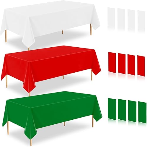 Miniatura 18 de Paquete de 4 manteles de plástico verde salvia, 54 x 108 pulgadas, desechables, impermeables, rectangulares para mesa, para boda de novia, fiesta de