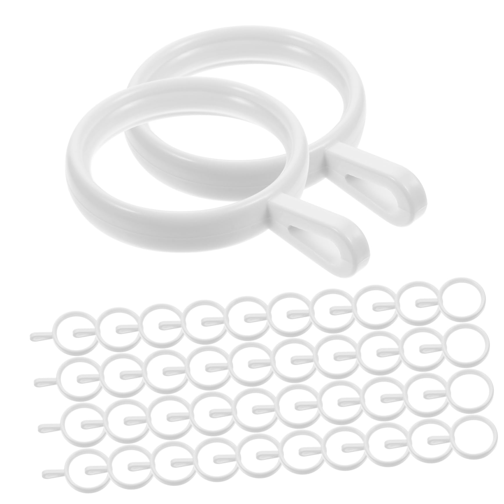 Anneaux à Œillets de Fixation pour Rideaux, 190 Pièces en PP Blanc