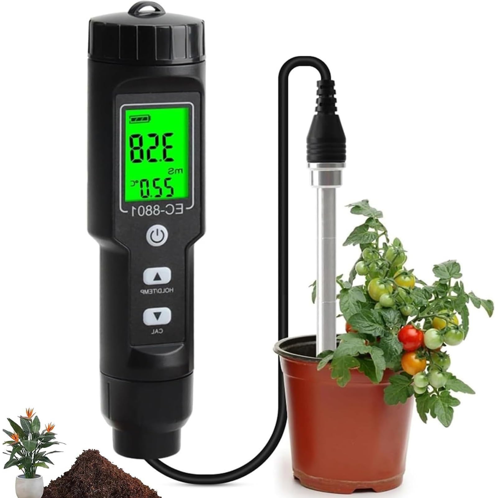 Testeur d'humidité du sol et analyseur de terre pour légumes et plantes