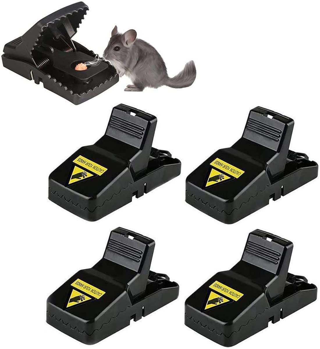 DELFINO Mouse Traps Reusable Snap Mice Mouse Trap For Indoor Outdoor Size Rat Trap Catch Rate Work Rodent Killer Easy to Bait No Touch Set-up Cleanning Sensitive Humane Rodent Trap