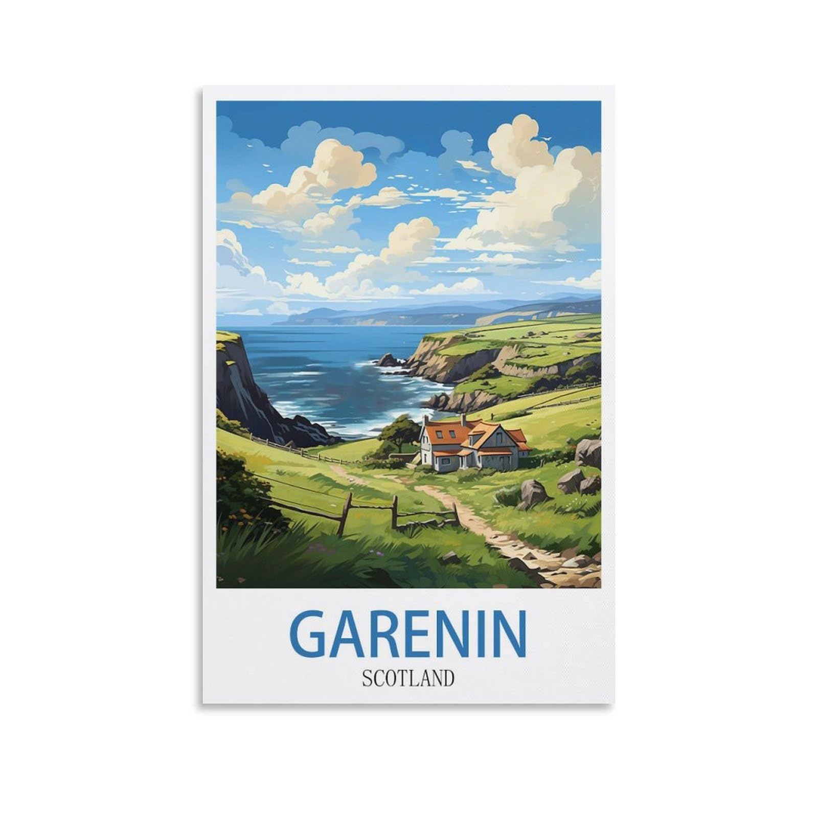 EZMLFA 5D DIY Diamond Painting Kit,Garenin Scotland Diamond Art Kits for Beginner,Gem Art Kits Round Drill for Home Wall Decor Gifts 40x50cm