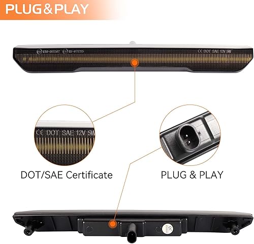 Miniatura 3 de Luces LED dinámicas de posición laterales blancas para camioneta GMC Sierra 2500HD 3500HD 2020 2021 2022 2023 2024, lámpara reflector de señal de