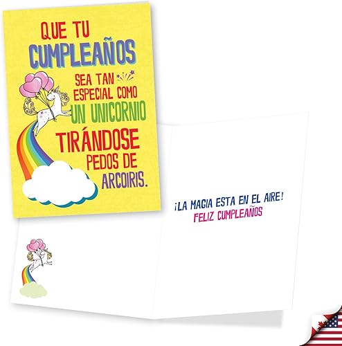 Miniatura 5 de NobleWorks Paquete surtido de 3 divertidas tarjetas de felicitación de cumpleaños españolas con sobres para hombres y mujeres (3 diseños, 1 cada