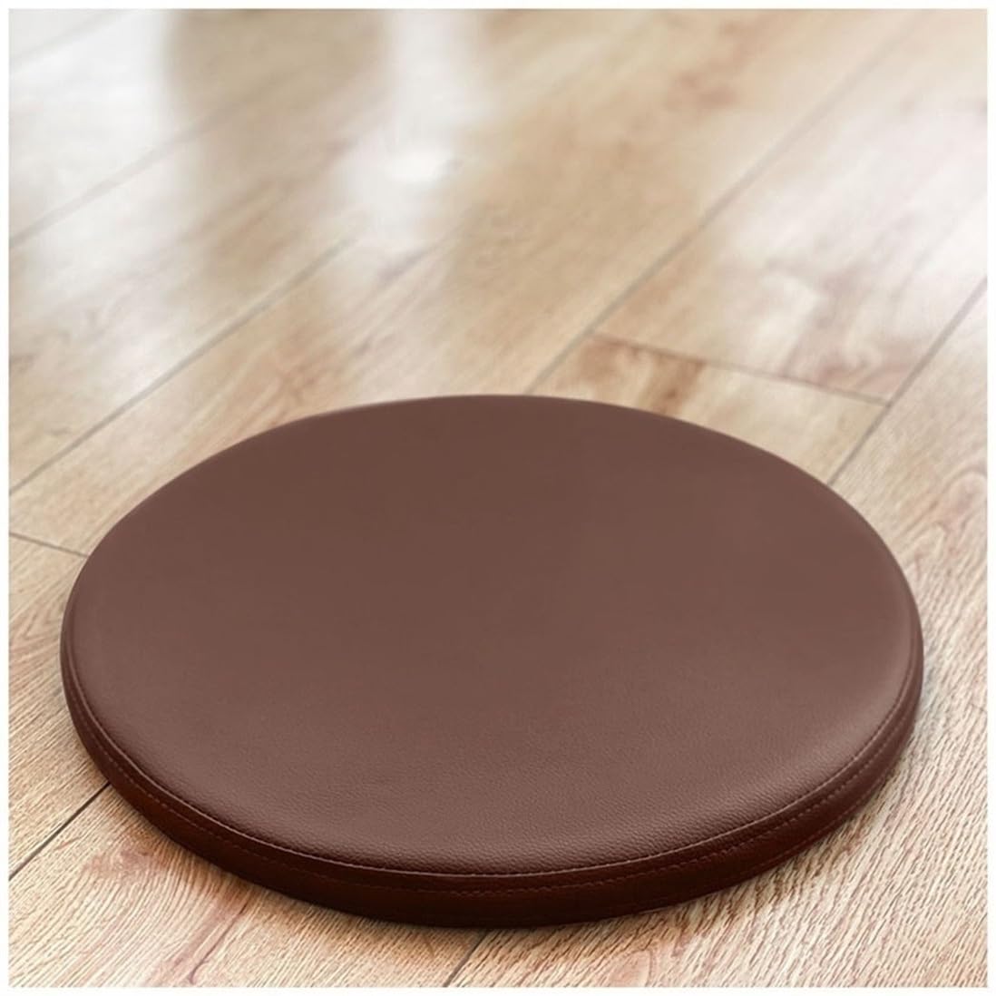 EORNOW Faux Leather Round Chair Cushion, 30 * 30cm/35 * 35cm/40 * 40cm/45 * 45cm Round Memory Foam Seat Cushion, Waterproof Non-slip Round Chair Pads (Color : Brown, Size : 30 * 30CM)