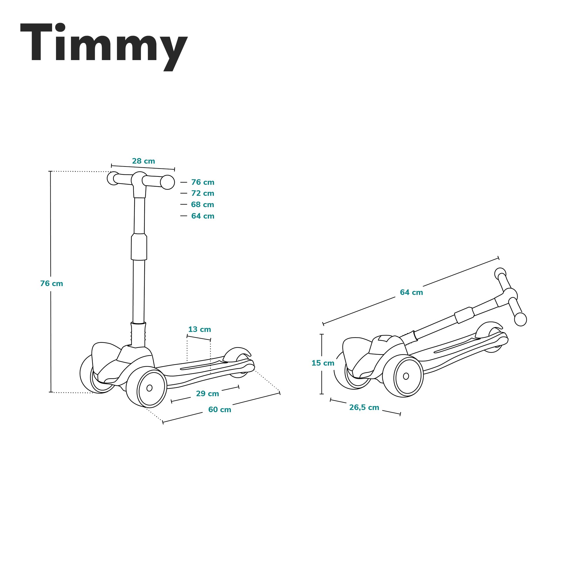 LIONELO TIMMY Hulajnoga Balansowa dla Dzieci od 3 roku życia do 50 kg, Trójkołowa Hulajnoga Dziecięca z Regulacją Wysokości, Antypoślizgowy Podest, Hamulec, Koła i Podest LED (Pomarańczowy)