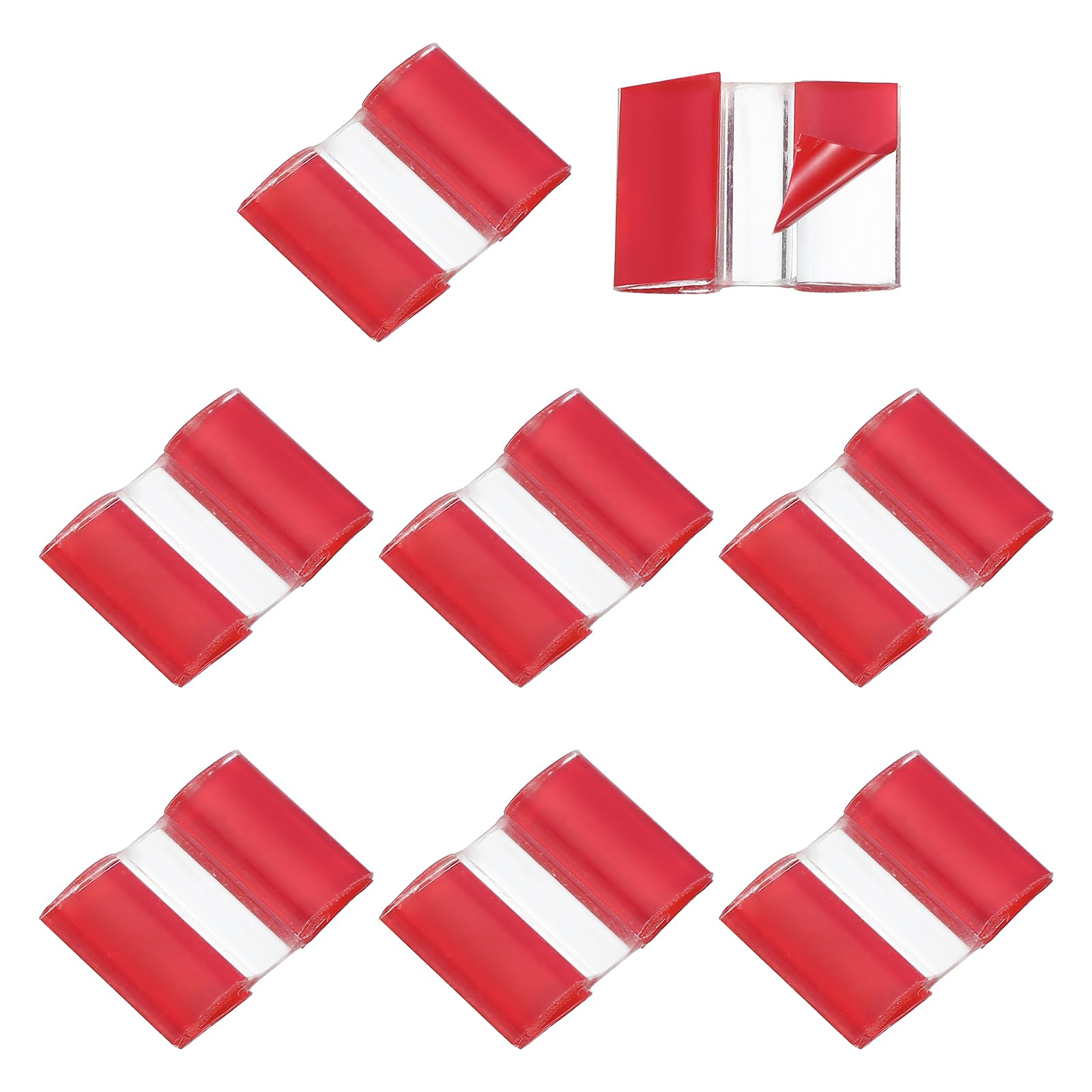 sourcing map Acrylic Flexible Hinges Plastic Self-Adhesive Small Clear Hinge 35 x 25 mm Continuous Piano Folding Hinges for Aquarium Lid Display Stand Pack of 8 Transparent