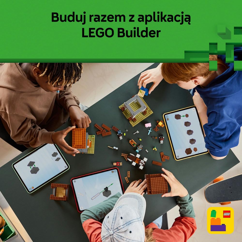 LEGO Minecraft Kryjówka rozbójników i dewastatorów 21278 | budowla Minecraft, zestaw z mobami, prezent dla fana Minecrafta 9+, 665 elementów