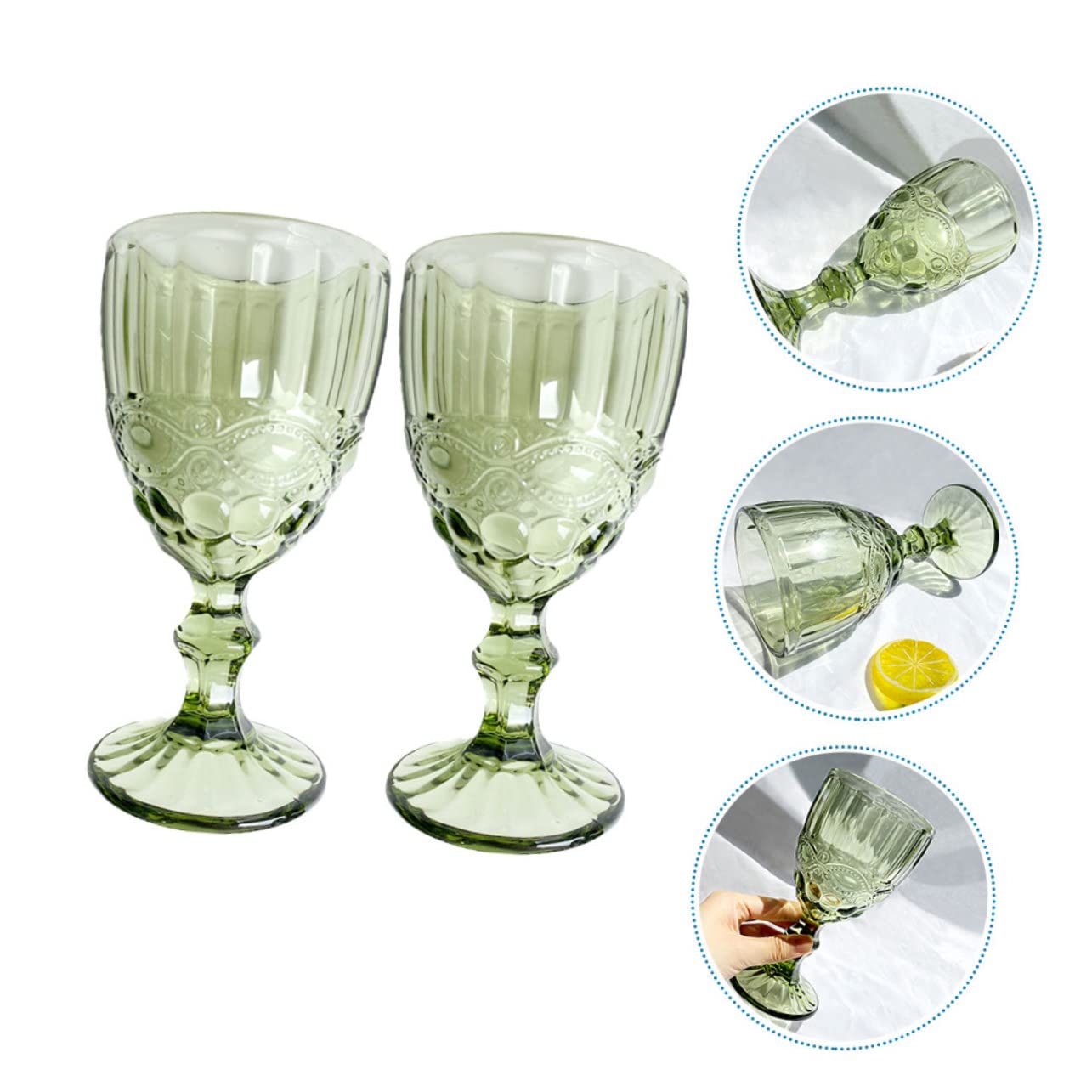 Cabilock 2 Piezas Vasos de Vino Retro con Diseño de Copas para Cócteles y Celebraciones Cristalería Elegante para Bodas y Fiestas