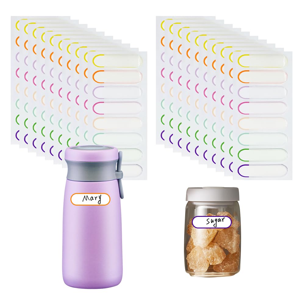 MUWINC All-Purpose Waterproof Name Labels - 160 PCS Name Tags, Durable Self-Adhesive Tags for School Supplies, Bottles & Essentials (No Pattern)